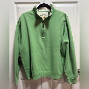 Orvis Men's Quarter Zip-Up Green Sweater